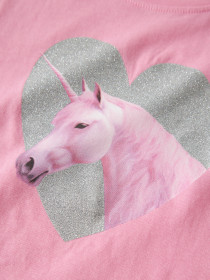 NAME IT T-shirt Votia Pink Drink Glitter Unicorn